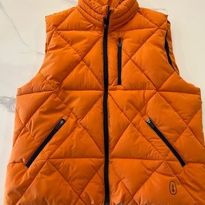 Bass mens orange puffer vest